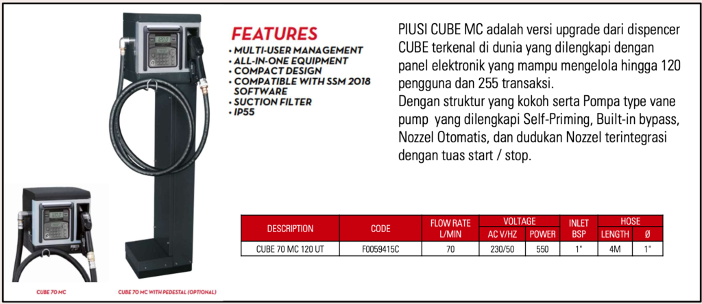 Main Dealer PIUSI Indonesia - Cube 70 MC 120 UT