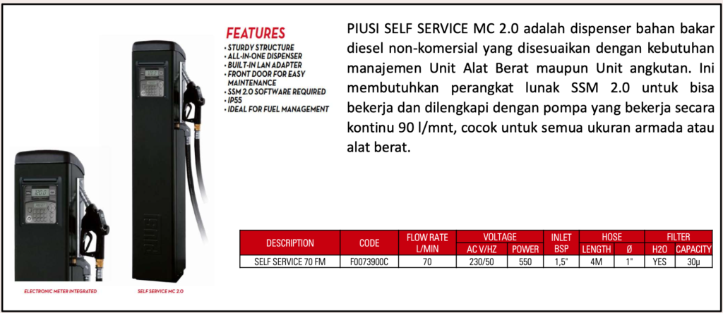 Main dealer PIUSI Indonesia - SSM 2.0 Self Service 70 FM