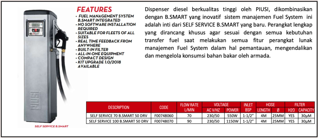 Dealer PIUSI Indonesia - Self Service B.SMART