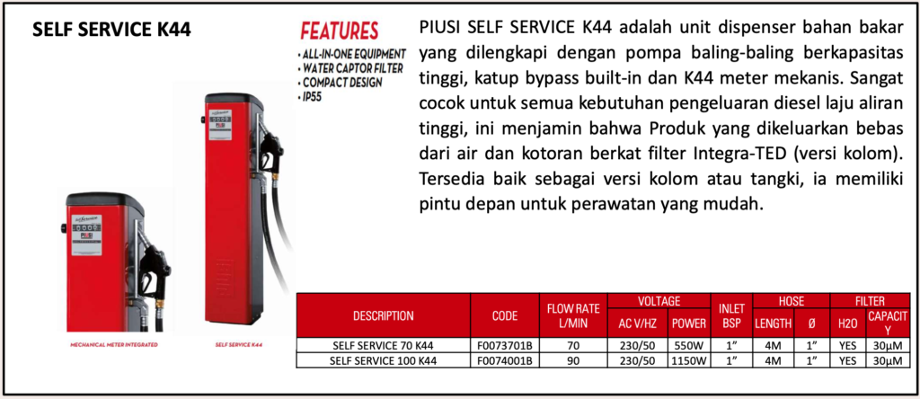 Main dealer PIUSI Indonesia - Self Service K44